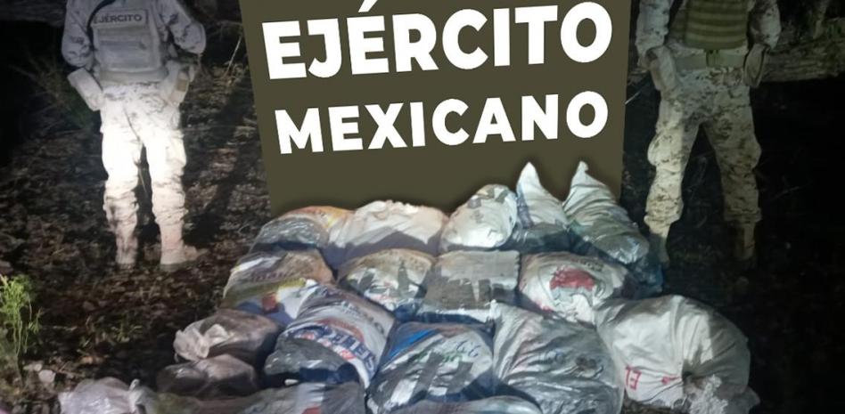 Ejército y Fuerza Aérea Mexicanos en operación conjunta realizan aseguramiento en Sonora